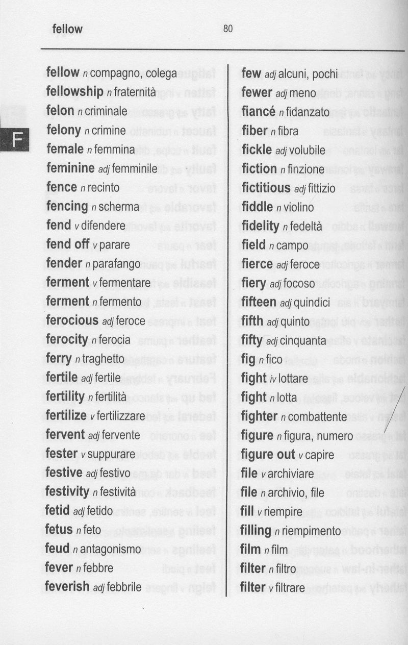 English-Italian Word to Word® Bilingual Dictionary