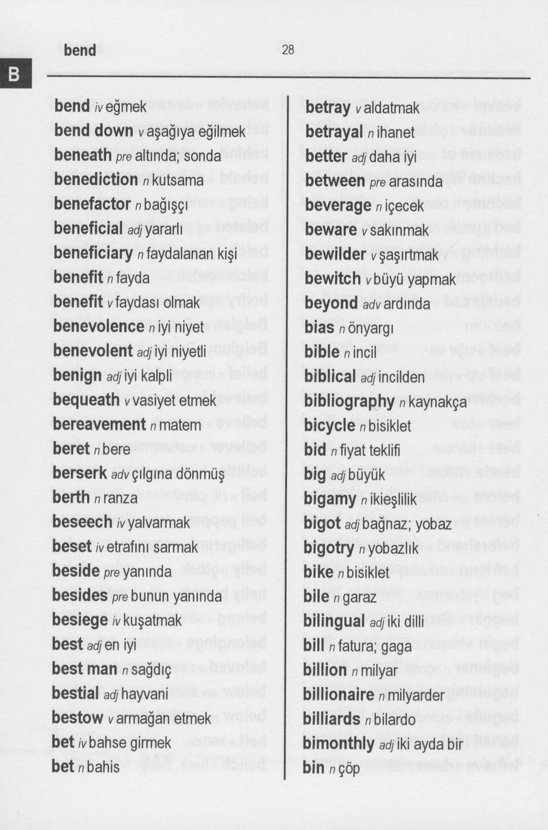 English-Turkish Word to Word® Bilingual Dictionary